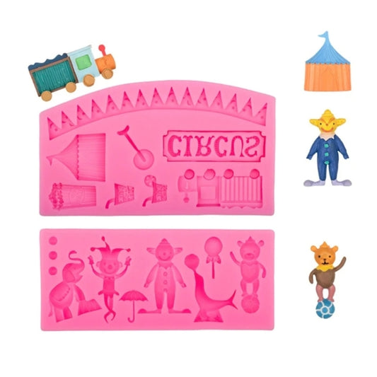 Circus Themed Clown Animal Silicone Mold Baking Cake Decoration Mold, Spec: A823 Pink by bashfashion