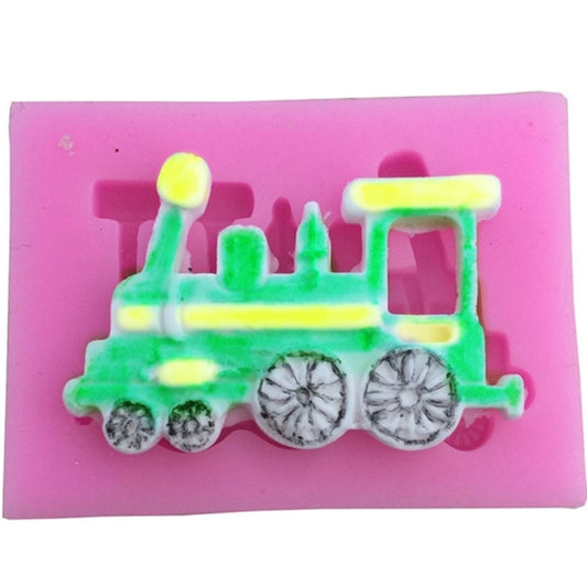 Classic Car Train Silicone Fondant Cake Mold Baking Decoration Tools(Pink) by bashfashion