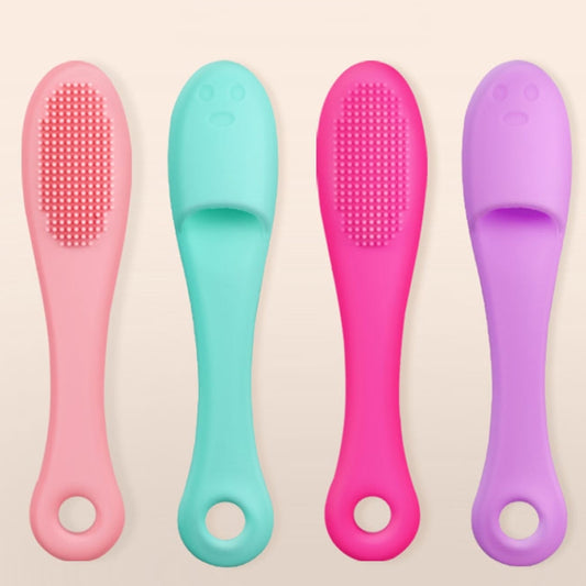 Pet Cats Dog Cleaning Comb Chin Teeth Cleaning Brush Silicone Brush(Purple) by bashfashion