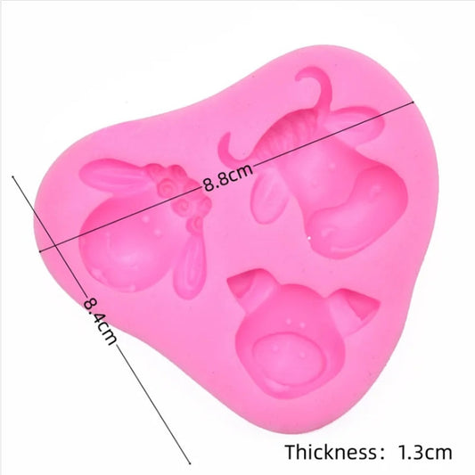 Cartoon Three-dimensional Animals Fondant Silicone Mold Cake Decorating Baking Tools, Specification: 1286 by bashfashion