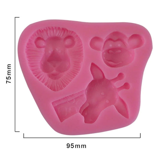 Cartoon Three-dimensional Animals Fondant Silicone Mold Cake Decorating Baking Tools, Specification: 0599 by bashfashion