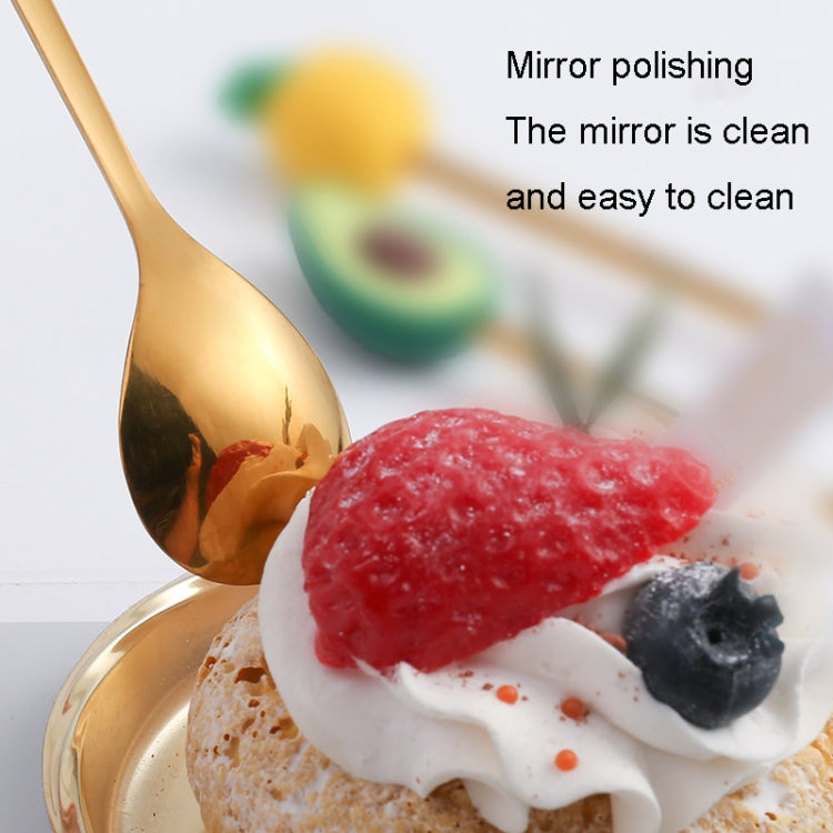 Stainless Steel Coffee Spoon Cartoon Fruit Fork Cute Kids Tableware, Style: Pineapple Spoon by bashfashion