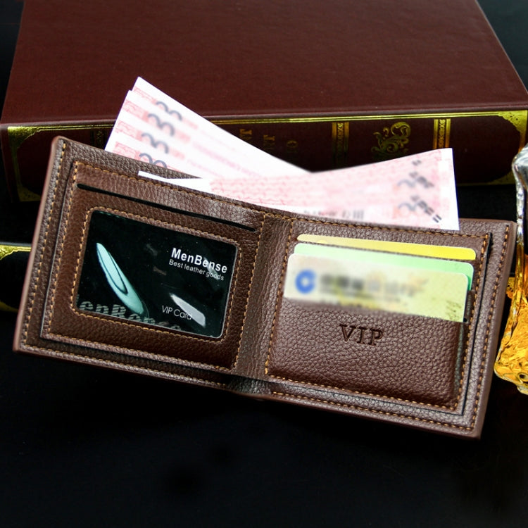 MenBense Men Wallet Casual Coin Purse Large Capacity Money Clip, Style: 555-6 (Dark Coffee) by MenBense