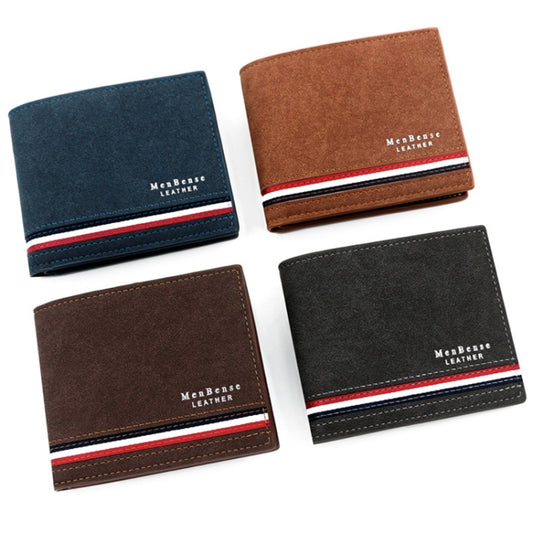 MenBense Men Short Wallet Personalized Coin Purse Frosted Clutch Money Clip(Dark Brown) by MenBense