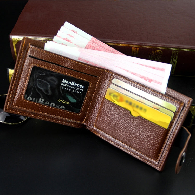 MenBense Men Short Magnetic Clasp Wallet Multi-Card Coin Purse(Dark Coffee) by MenBense