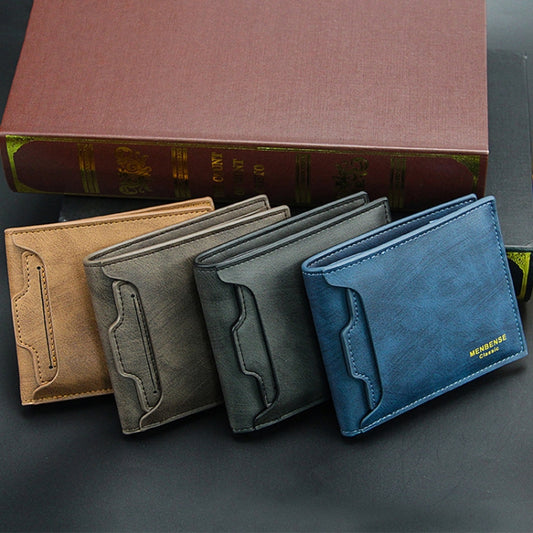 Menbense Men Short Wallet Casual Multi-Card Coin Purse(Blue) by Menbense