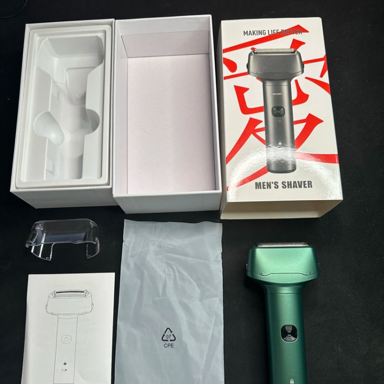 Men Reciprocating 3-Blade Rechargeable Shaver Washable Portable Beard Razor(Black) by bashfashion