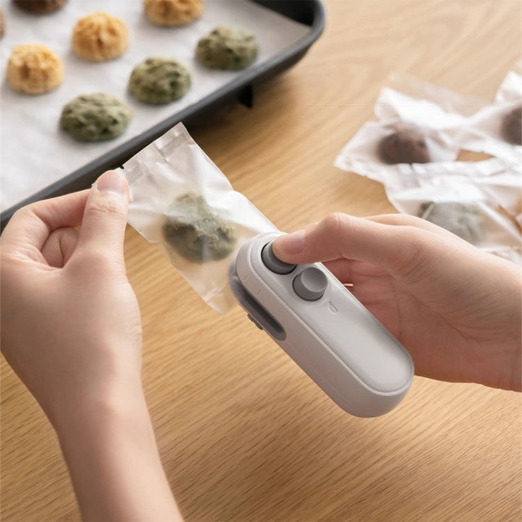 Small 2-in-1 Rechargeable Magnetic Snack Sealer Household Mini Sealing Machine(White) by bashfashion