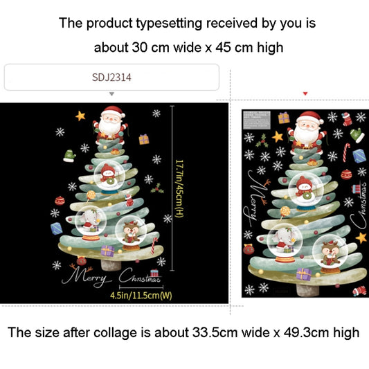 30x45cm Christmas Static Wall Stickers Glass Window Christmas Decoration Poster, Style: SDJ2314 by bashfashion