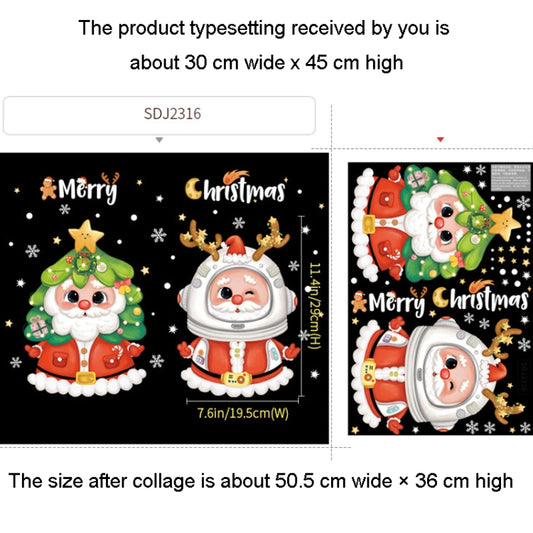 30x45cm Christmas Static Wall Stickers Glass Window Christmas Decoration Poster, Style: SDJ2316 by bashfashion