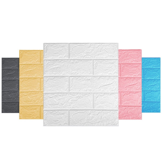 5mm Thickness 35x38.5cm 3D Self-Stick Wallpaper Soft Wrapping Waterproof Wall Sticker(Black) by bashfashion