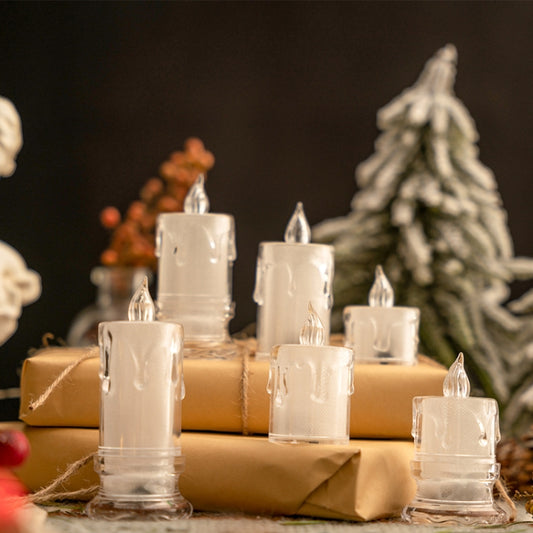4.7x8cm With Base LED Transparent Glowing Candle Lights Simulation Electronic Candle by bashfashion