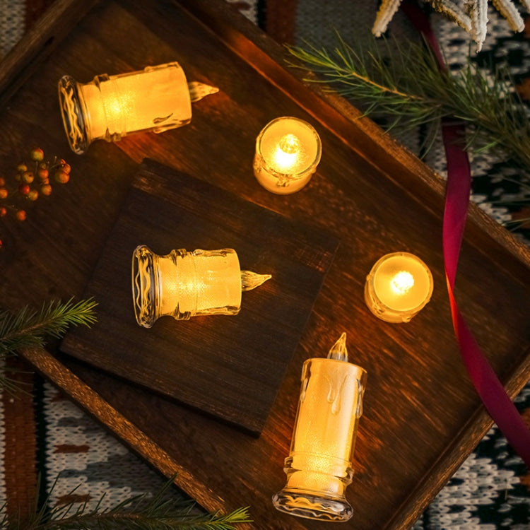 4.7x8cm With Base LED Transparent Glowing Candle Lights Simulation Electronic Candle by bashfashion