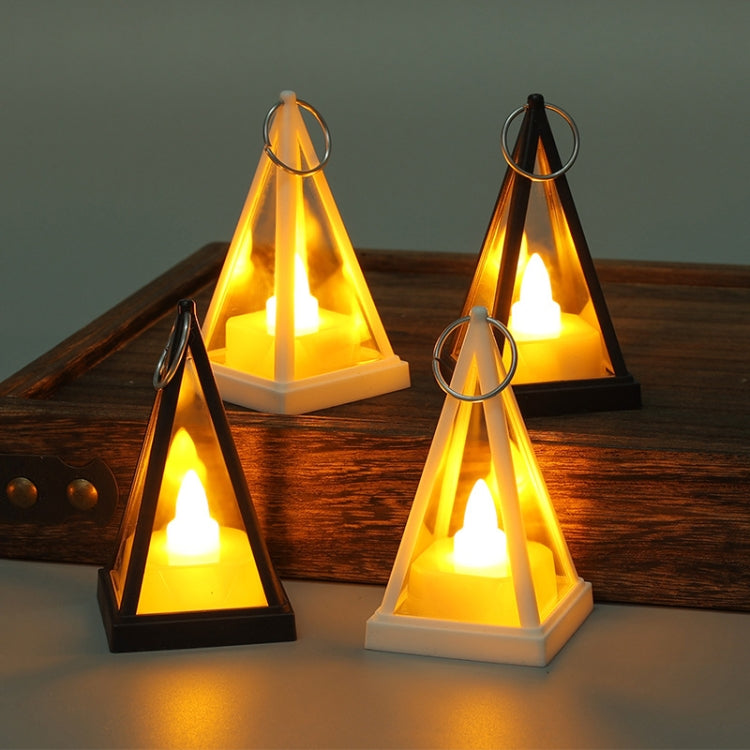 Cubic Triangle LED Electronic Candle Lights Pyramid Party Atmosphere Decoration Lamps(White) by bashfashion