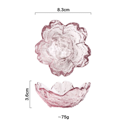 5pcs /Set Hammer Glass Cherry Blossom Dish House Sauce Plate Small Dish, Color: Pink by bashfashion