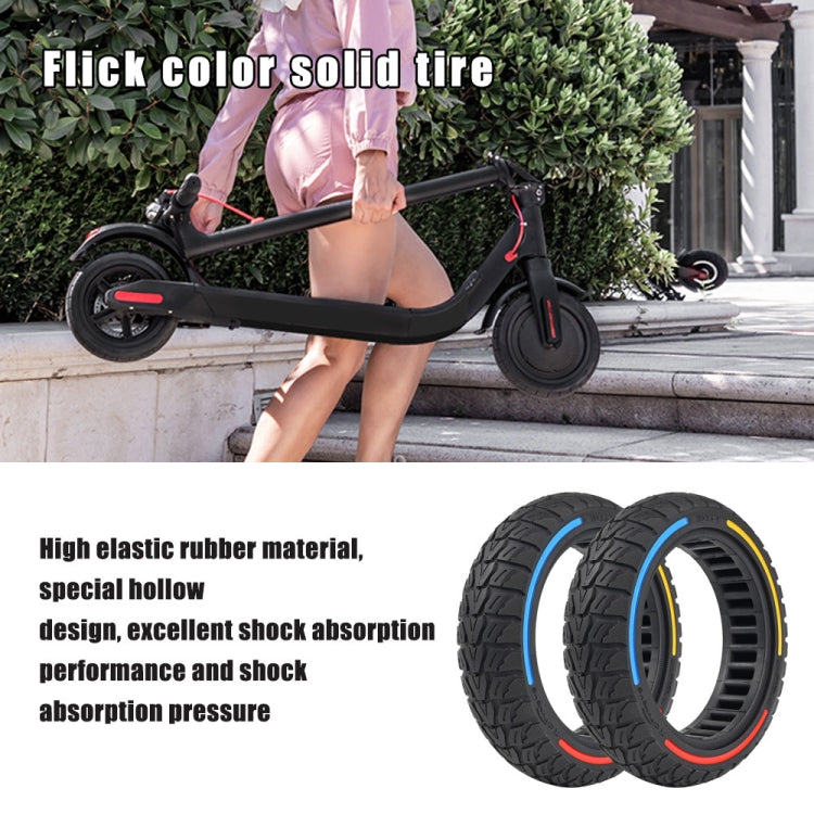 10 x 2.5-7 Inch Colorful Flick Off-Road Honeycomb Tires For Xiaomi Scooter 4 / 4 Pro(Tricolor) by bashfashion