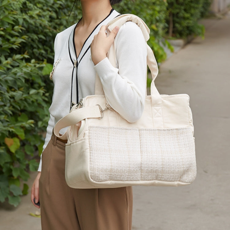 Portable Cotton Canvas Outing Shoulder Cat Bag(Beige) by bashfashion