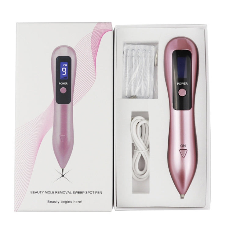9 Gears Mole Spotting Pen LCD Home Laser Mole Spot Sweeping Beauty Instrument With Shot Light(Rose Gold) by bashfashion