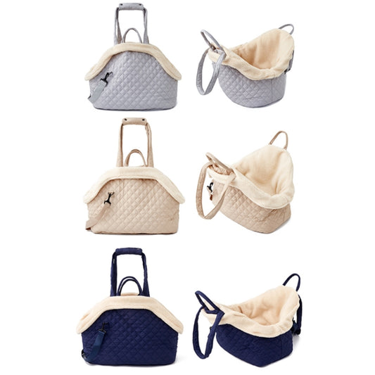 Pet Handbag Autumn And Winter Shoulder Cat Outing Bag, Color: Large Light Gray by bashfashion