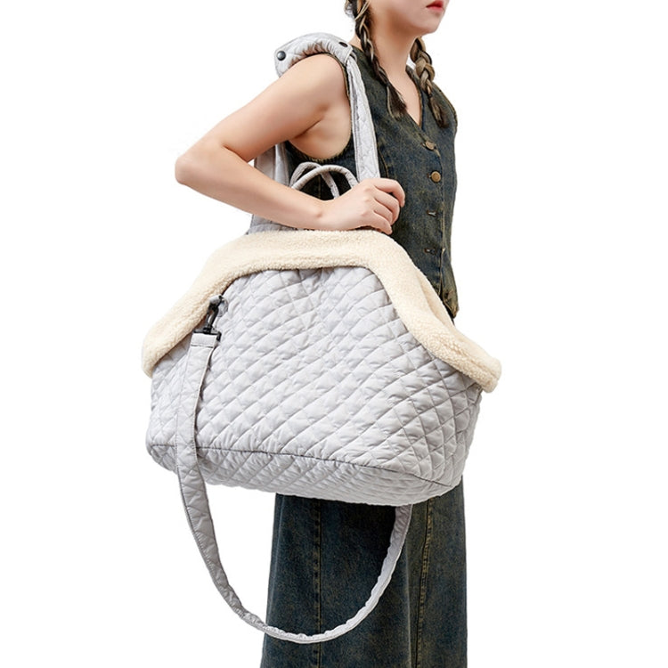 Pet Handbag Autumn And Winter Shoulder Cat Outing Bag, Color: Large Beige Camel by bashfashion