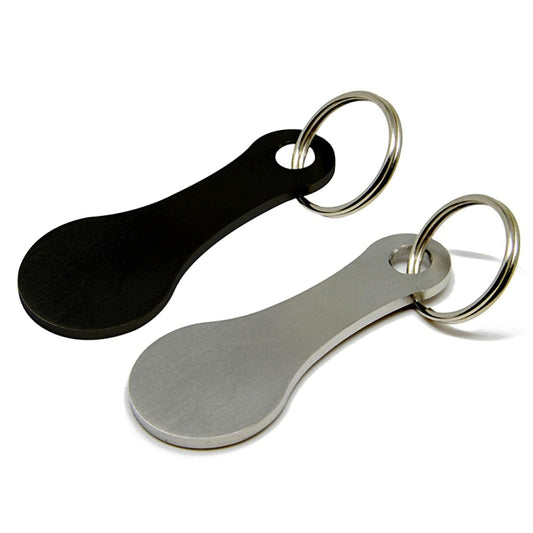 Metal Key Ring Shopping Trolley Tokens Removable Shopping Trolley Keys, Color: Black by bashfashion