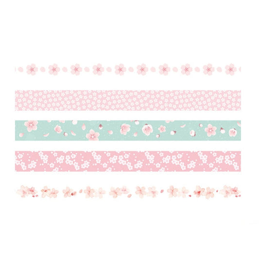 5rolls /Box 3m Washi DIY Decoration Handbook Tape Set, Color: Cherry Dye by bashfashion