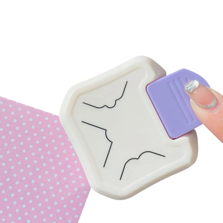 3 In 1 Fancy Corner Cutter Multi-angle Corner Cutter Chamfering Embosser, Style: Flat Corner (Pink) by bashfashion