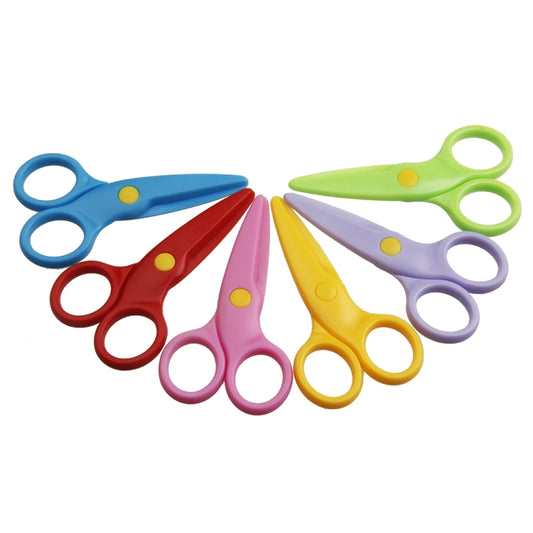 4pcs Mini Cute Safety Plastic Scissors Children Handmade Paper Cutting Tools(Yellow) by bashfashion