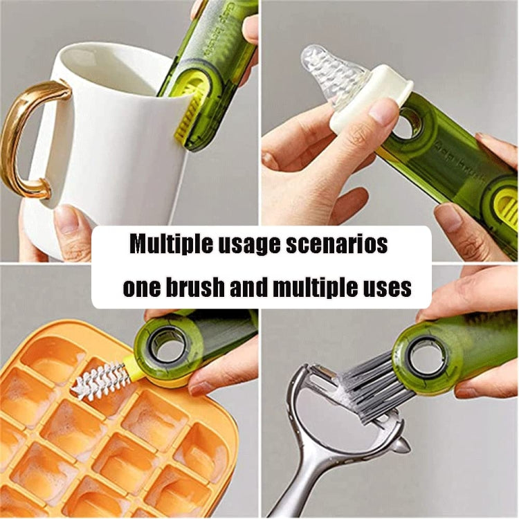 3 In 1 U shaped Cup Lid Cleaning Brush Water Bottle Cover Groove Cleaner(Green) by bashfashion