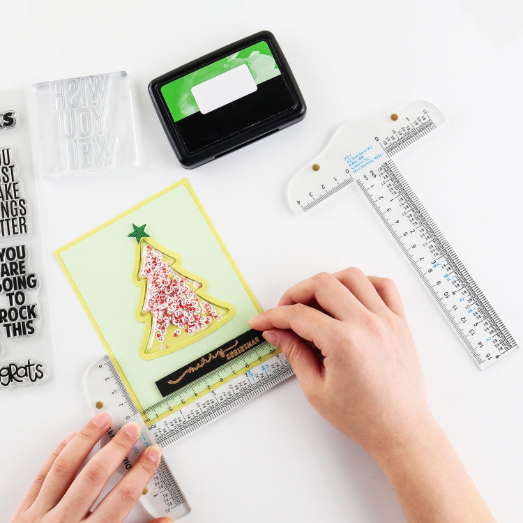 Plastic T-Square Ruler Learning Stationery Ruler(Transparent) by bashfashion