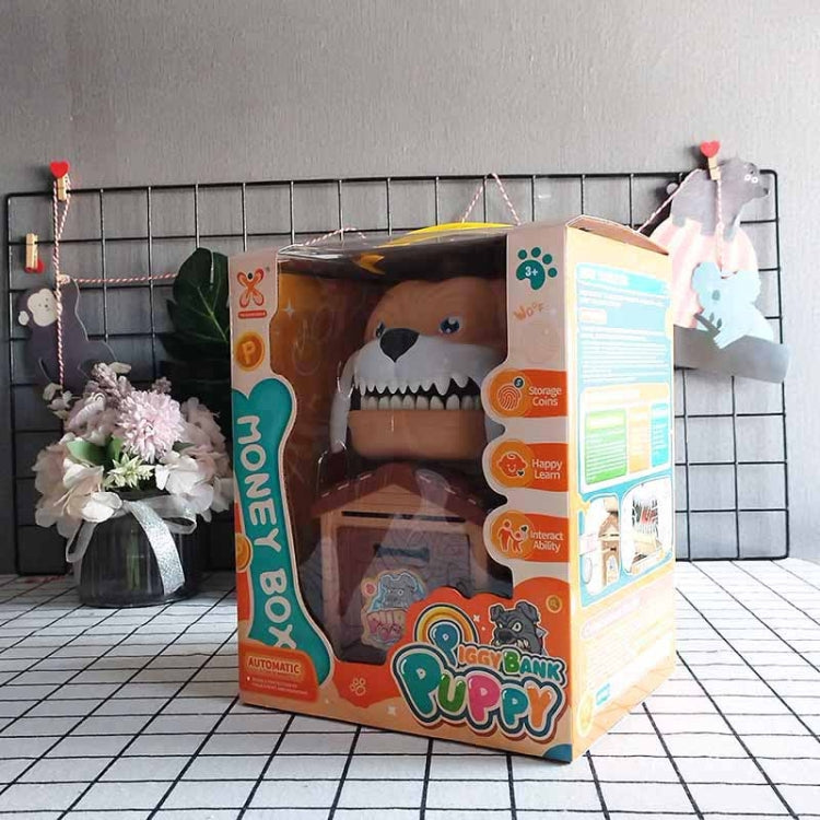 15 x 16 x 23cm Childrens Cute Puppy Coin Saving Bank Automatic Rolling Money Jar Deposit Machine Gift(Khaki) by bashfashion