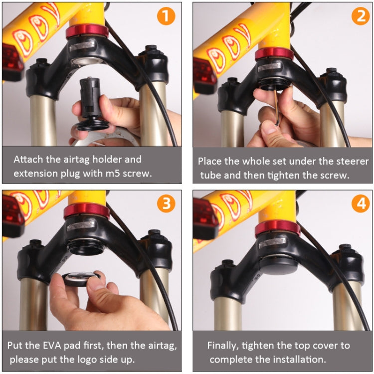 For Airtag Bike Hidden Mount Bicycle Front Fork Down Tube Anti-theft GPS Holder, Spec: Style 1 by bashfashion