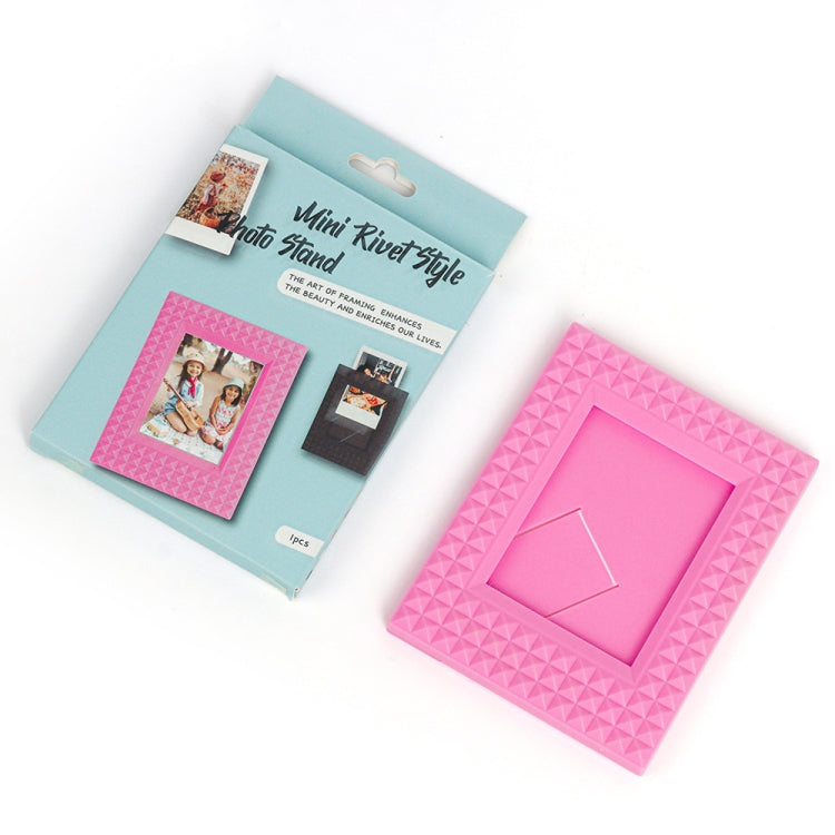 Mini 3-Inch Rivet Vertical Color Celebrity Photo Card Photo Frame(Rose Pink) by bashfashion