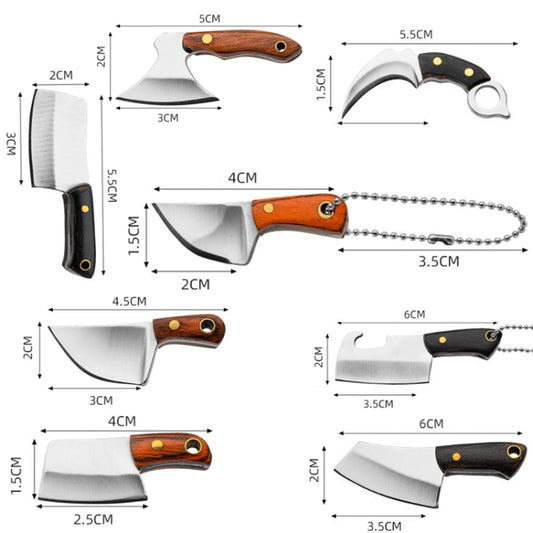 Mini Knife Keychain Portable Removal Express Pendant Accessory With Holster, Model: Axe Sanding by bashfashion