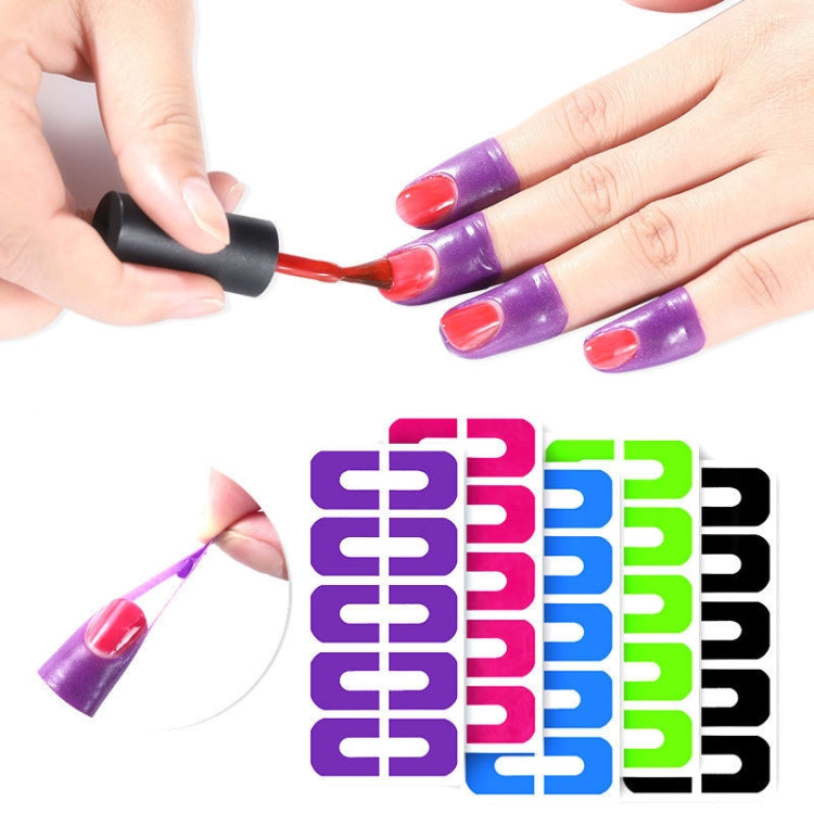 10pcs /Pack Nail Art Nail Polish Anti-Spill U-Shape Stickers(Color Random Delivery) by bashfashion