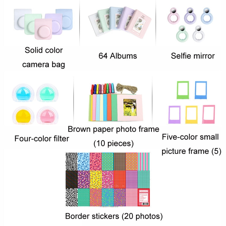 For Polaroid Mini12 7 in 1 Photo Album Sticker Photo Frame Camera Bag, Color: Pink by bashfashion