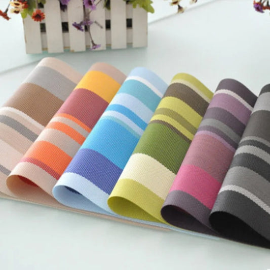 PVC Insulated Placemats Coasters Striped Cutlery Mat(Orange) by bashfashion