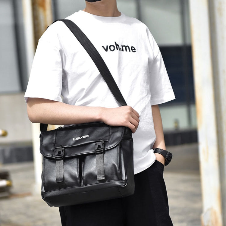 WEIXIER D269 Business Casual Mens Messenger Bag Large Capacity Workwear Functional Crossbody Packs(Brown) by WEIXIER