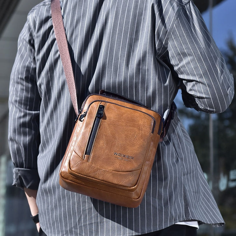 WEIXIER D288 Large Capacity Casual Crossbody Bag Business Waterproof Single Shoulder Packs(Black) by WEIXIER