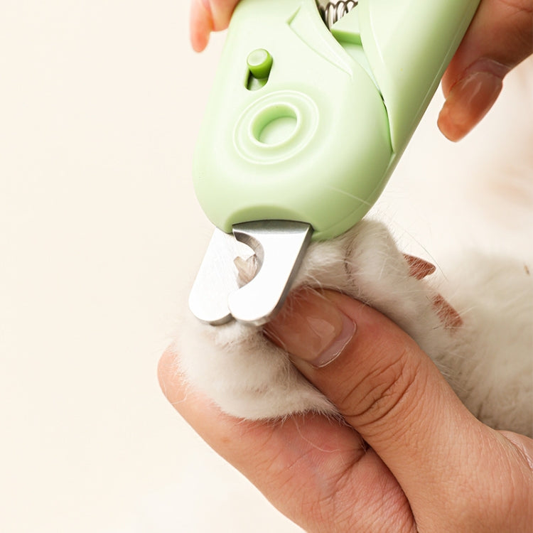 LED Pet Nail Clippers Dog and Cat Nail Clippers with Nail Polisher(Green) by bashfashion