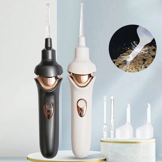 Luminous Upgraded LED Electric Ear Scoop Children Ear Cleaning Tool Set(Black Gray) by bashfashion