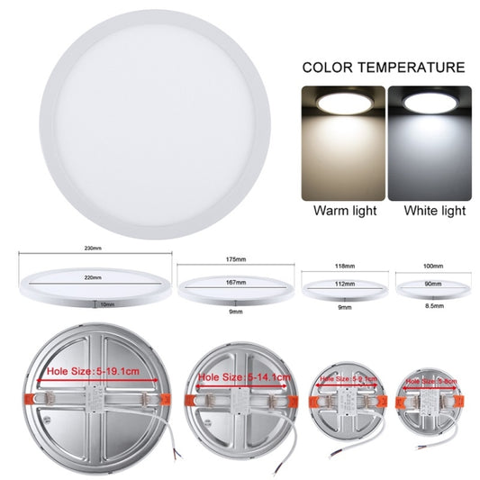 LED Round Ultra-thin Downlight Adjustable Recessed Panel Light, Power Source: 15W(Warm Light) by bashfashion