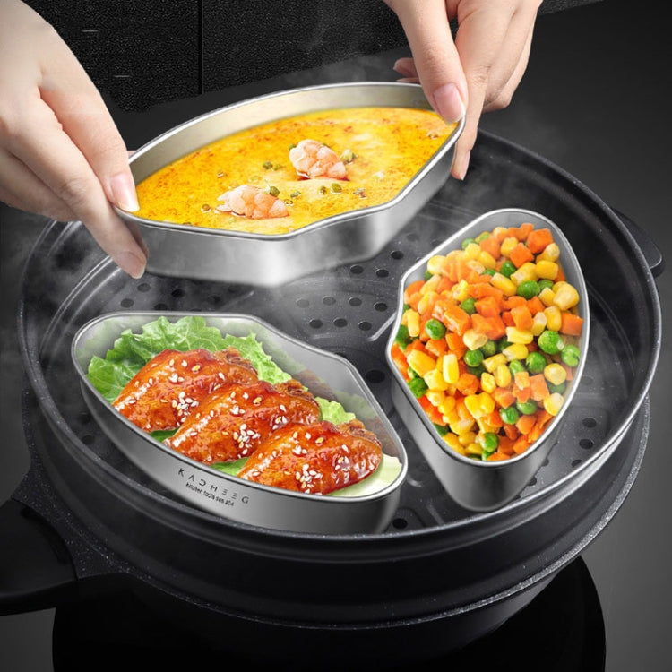 Kacheeg Stainless Steel Fan-Shaped Steamer Tray Household Childrens Supplementary Food Steampak, Specification: Medium Steamed Box+Cover by Kacheeg
