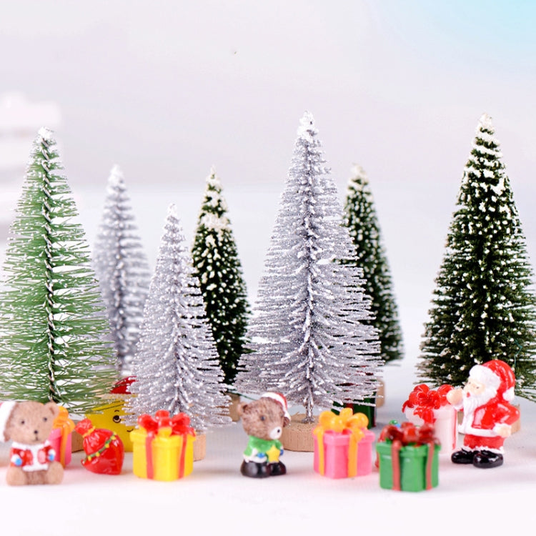 4pcs Christmas Tree Micro Landscape Accessories PVC Home Decoration Ornaments, Size: 9cm Wood-bottom Blue by bashfashion