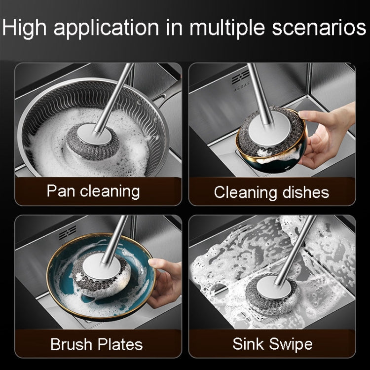 Kacheeg 304 Stainless Steel Pot Brush Kitchen Cleaning And Dishwashing Tools, Style: Short by Kacheeg