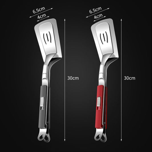 Kacheeg Stainless Steel Fish Spatula With Lock Kitchen Grill Scoop Steak Scraper Food Holder(Red) by Kacheeg