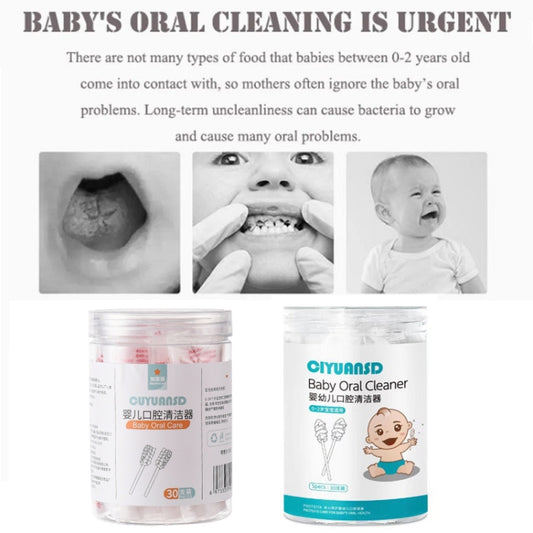 CUYUANSD 30pcs/can Baby Oral Cleaner Tongue Cleaning Gauze Swab, Style: Classic by CUYUANSD