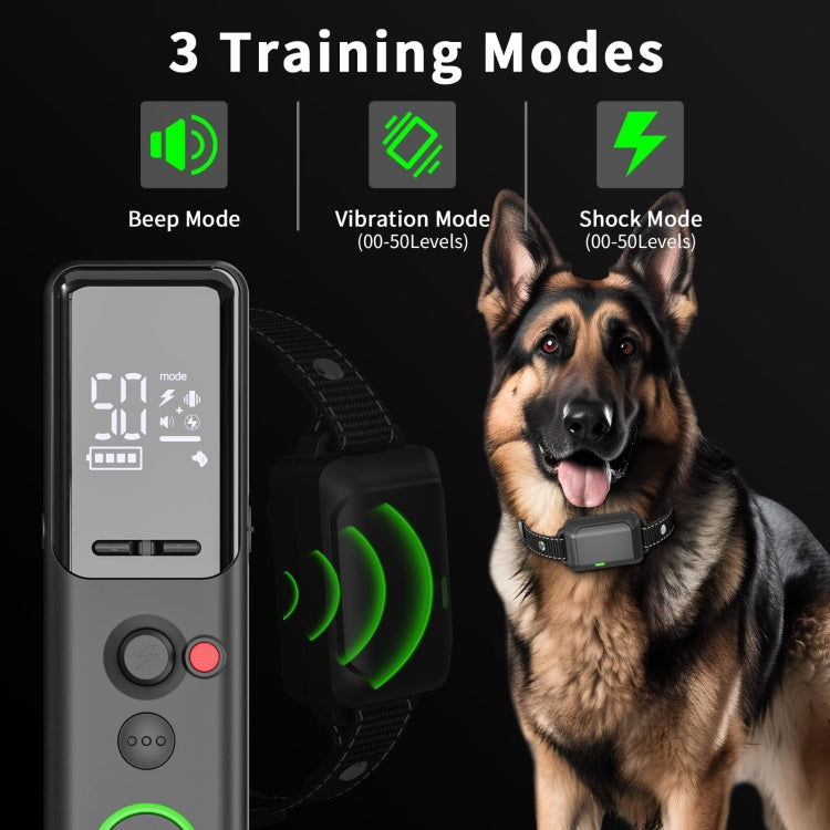 Color Screen Dragon Two Remote Control Pet Electric Shock Circular Dog Trainer(Black) by bashfashion
