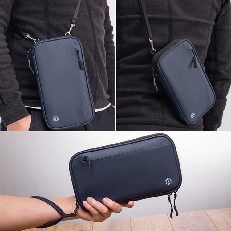 Travel Handheld ID Bag RFID Waterproof Multi-Card Neck Passport Case(Blue) by bashfashion