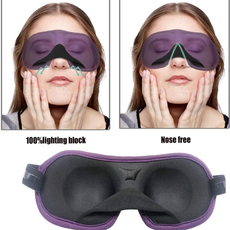 3D Adjustable Silicone Anti-slip Sleep Eye Mask Three-dimensional Memory Foam Eye Protection Mask(Purple) by bashfashion